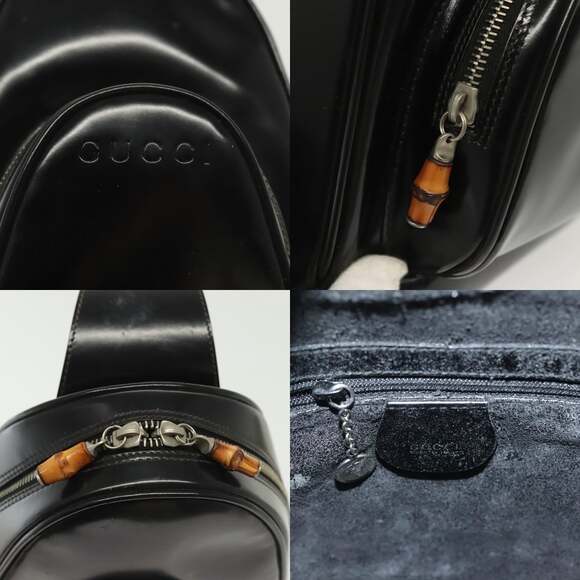 GUCCI Bamboo Body Bag Patent Leather Black Silver 003 3444 003 3444 - Picture 11 of 13